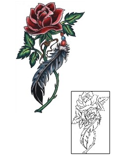 Feather Tattoo Plant Life tattoo | L1F-00072