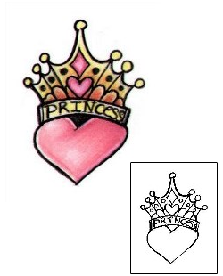 Crown Tattoo Princess Heart Tattoo