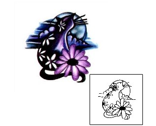 Moon Tattoo Plant Life tattoo | L1F-00449