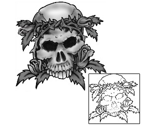 Skull Tattoo Plant Life tattoo | LDF-00014