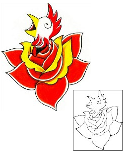 Rooster Tattoo Plant Life tattoo | LGF-00196