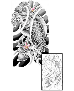 Asian Tattoo Marine Life tattoo | LLF-00330