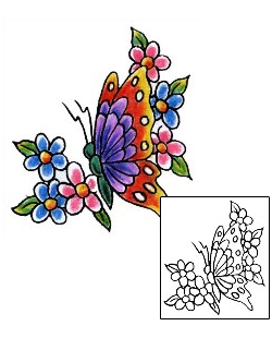 Butterfly Tattoo Plant Life tattoo | LMF-00003