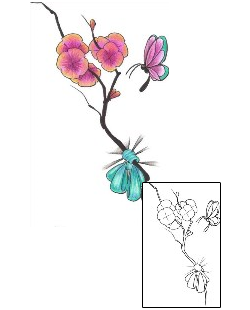 Cherry Blossom Tattoo Insects tattoo | LQF-00075