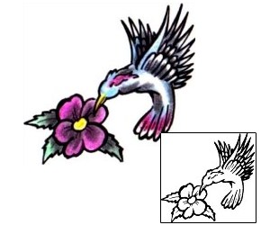 Hummingbird Tattoo Plant Life tattoo | LYF-00080