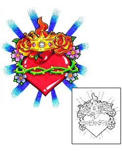 Sacred Heart Tattoo Plant Life tattoo | LYF-00144