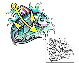 Anchor Tattoo Marine Life tattoo | M1F-00158
