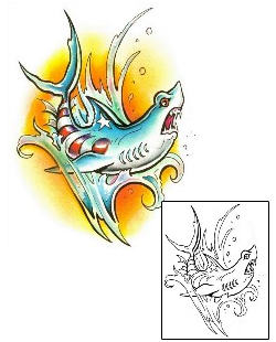 USA Tattoo Marine Life tattoo | M1F-00162