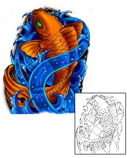 Fish Tattoo Marine Life tattoo | M2F-00013