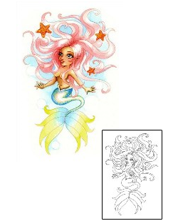 Mermaid Tattoo Marine Life tattoo | M5F-00020