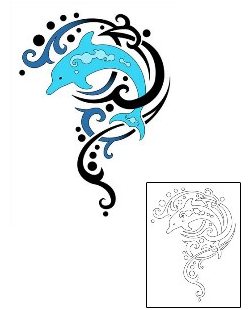 Dolphin Tattoo Marine Life tattoo | M5F-00032