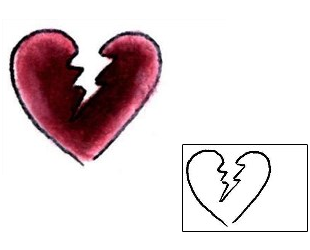 Broken Heart Tattoo Specific Body Parts tattoo | MBF-00150
