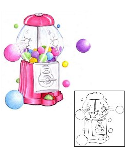 Picture of Bubble Gum Machine Tattoo