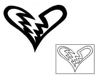 Broken Heart Tattoo For Women tattoo | MBF-00830