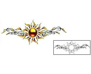 Sun Tattoo Specific Body Parts tattoo | MFF-00099