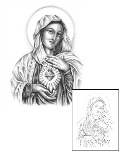 Sacred Heart Tattoo Religious & Spiritual tattoo | MIF-00068