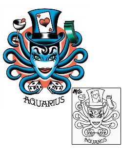 Aquarius Tattoo Gambling tattoo | MOF-00213