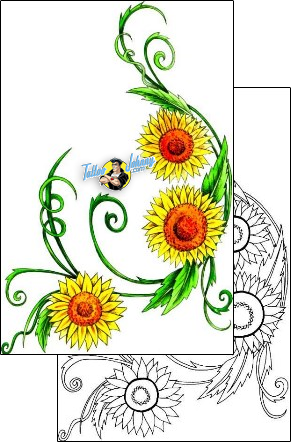 Sunflower Tattoo plant-life-sunflower-tattoos-mistress-of-pain-mpf-00188