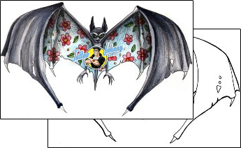 Bat Tattoo animal-bat-tattoos-mistress-of-pain-mpf-00292