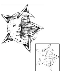 Moon Tattoo Astronomy tattoo | MQF-00004