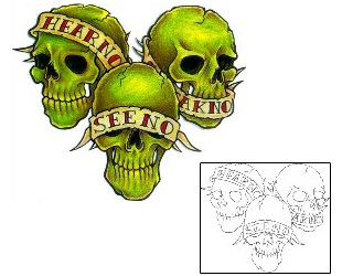 Skeleton Tattoo Horror tattoo | MQF-00013