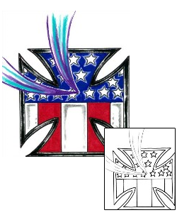 USA Tattoo Patriotic Iron Cross Tattoo