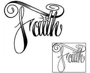 Picture of Faith Script Lettering Tattoo