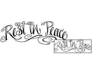 Picture of Rest In Peace Lettering Tattoo