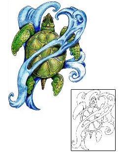 Turtle Tattoo Reptiles & Amphibians tattoo | MWF-00086