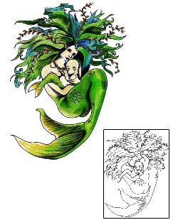 Mermaid Tattoo Mythology tattoo | MWF-00093