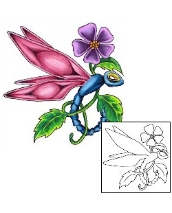 Vine Tattoo Dragonfly Flower Tangle Tattoo
