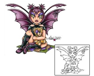 Bat Tattoo Purple Gothic Fairy Tattoo