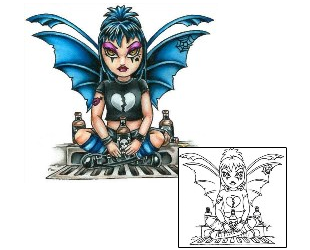 Bat Tattoo Blue Gothic Fairy Tattoo