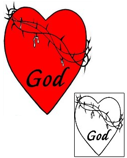 Sacred Heart Tattoo Religious & Spiritual tattoo | PAF-00020