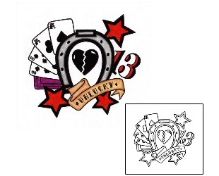 Broken Heart Tattoo Gambling tattoo | PHF-00070