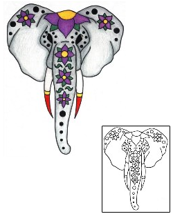 Elephant Tattoo Plant Life tattoo | PHF-00171