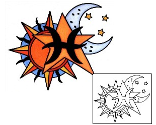 Pisces Tattoo Astronomy tattoo | PHF-00380