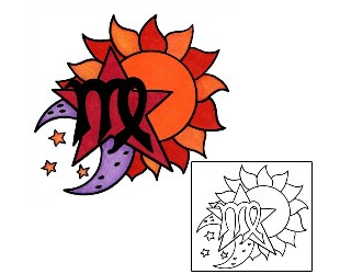 Virgo Tattoo Astronomy tattoo | PHF-00383