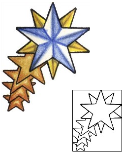 Shooting Star Tattoo Astronomy tattoo | PLF-00683