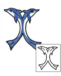 Dolphin Tattoo Marine Life tattoo | PLF-01581