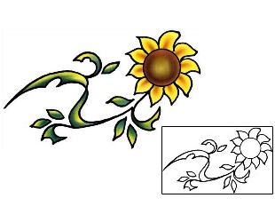 Sunflower Tattoo Plant Life tattoo | PLF-02087