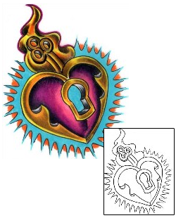 Lock & Key Tattoo Religious & Spiritual tattoo | PNF-00009