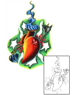 Sacred Heart Tattoo Religious & Spiritual tattoo | PNF-00012