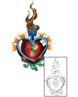 Sacred Heart Tattoo Religious & Spiritual tattoo | PNF-00015