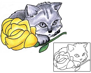 Cat Tattoo Plant Life tattoo | PPF-00280