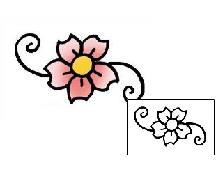 Flower Tattoo Specific Body Parts tattoo | PPF-00503
