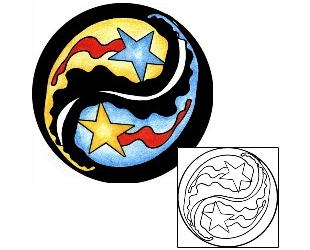 Picture of Shooting Star Yin Yang Tattoo