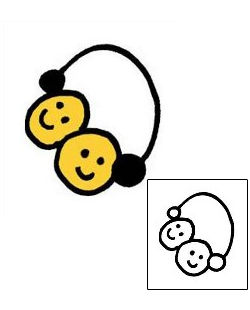 Picture of Musical Smiley Face Tattoo