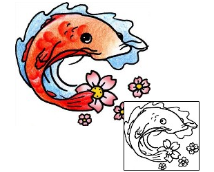 Koi Tattoo Marine Life tattoo | PPF-03027