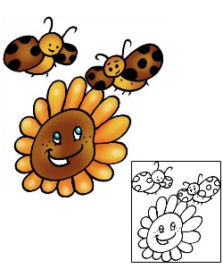 Sunflower Tattoo Insects tattoo | PPF-03304